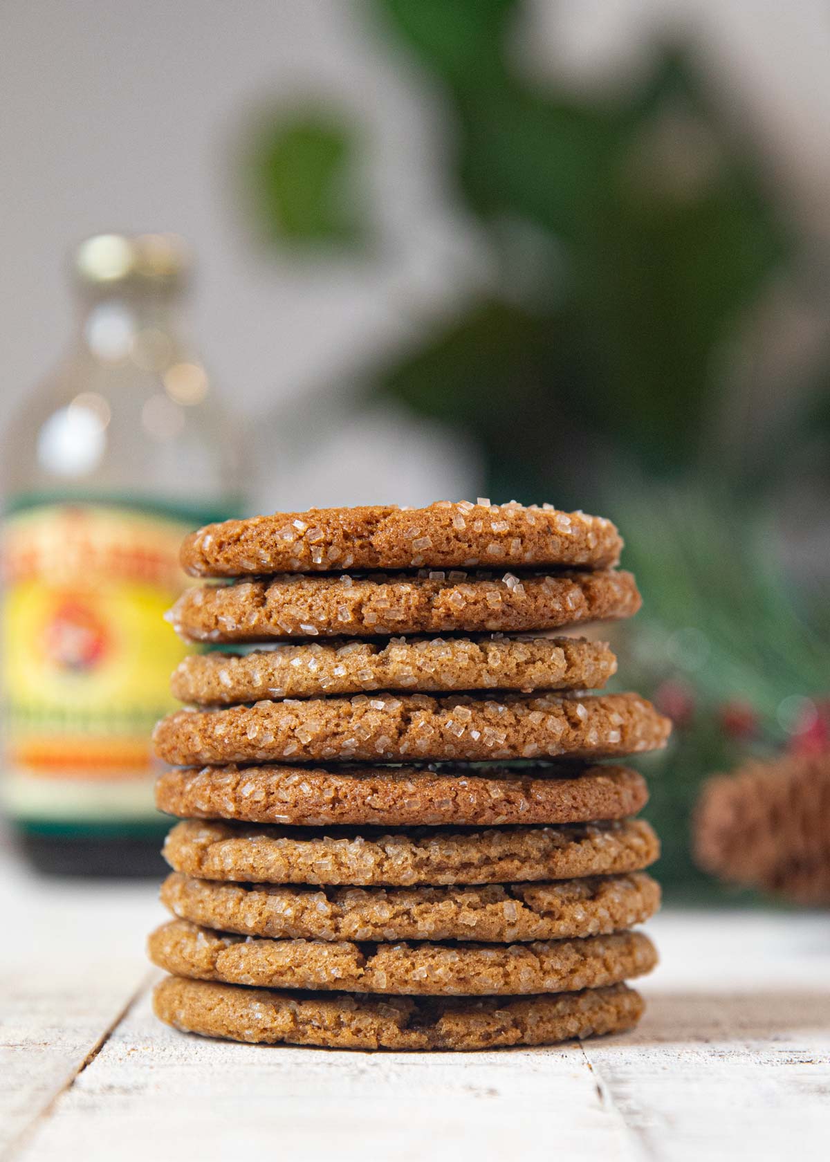 Healthy Ginger Cookies in a stack