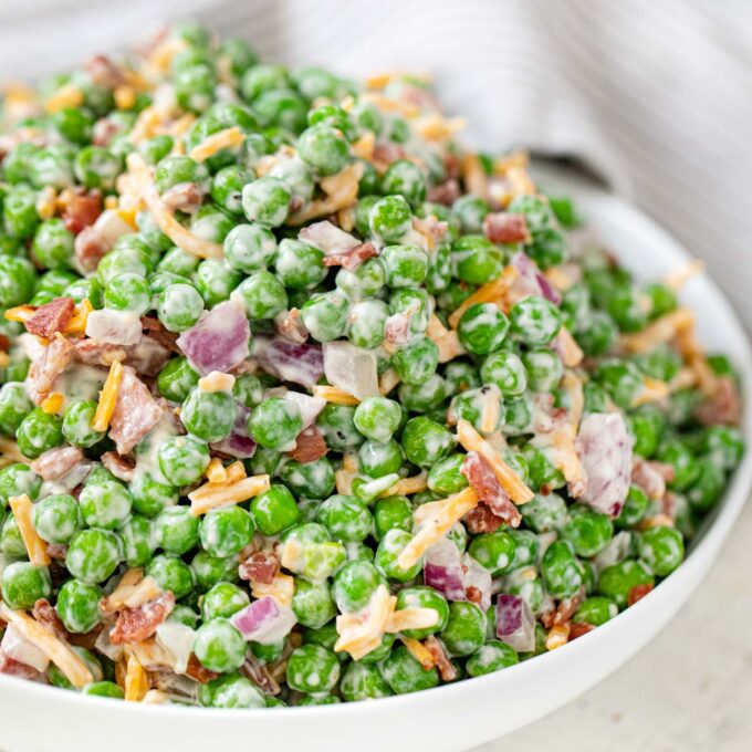 Healthy Pea Salad Recipe (w/ Turkey Bacon) - Cooking Made Healthy