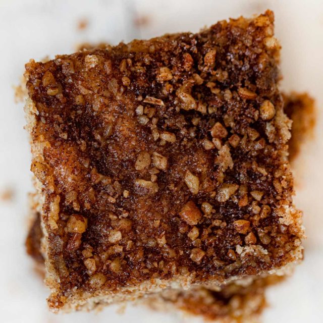 Healthy Sour Cream Coffee Cake, top-down view
