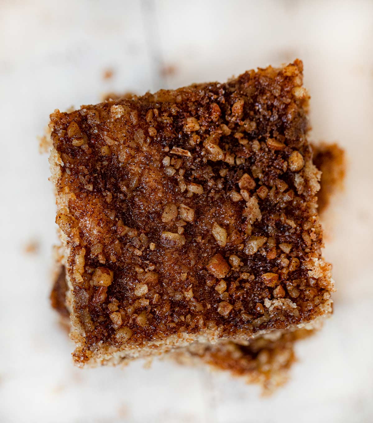 Healthy Sour Cream Coffee Cake top-down view