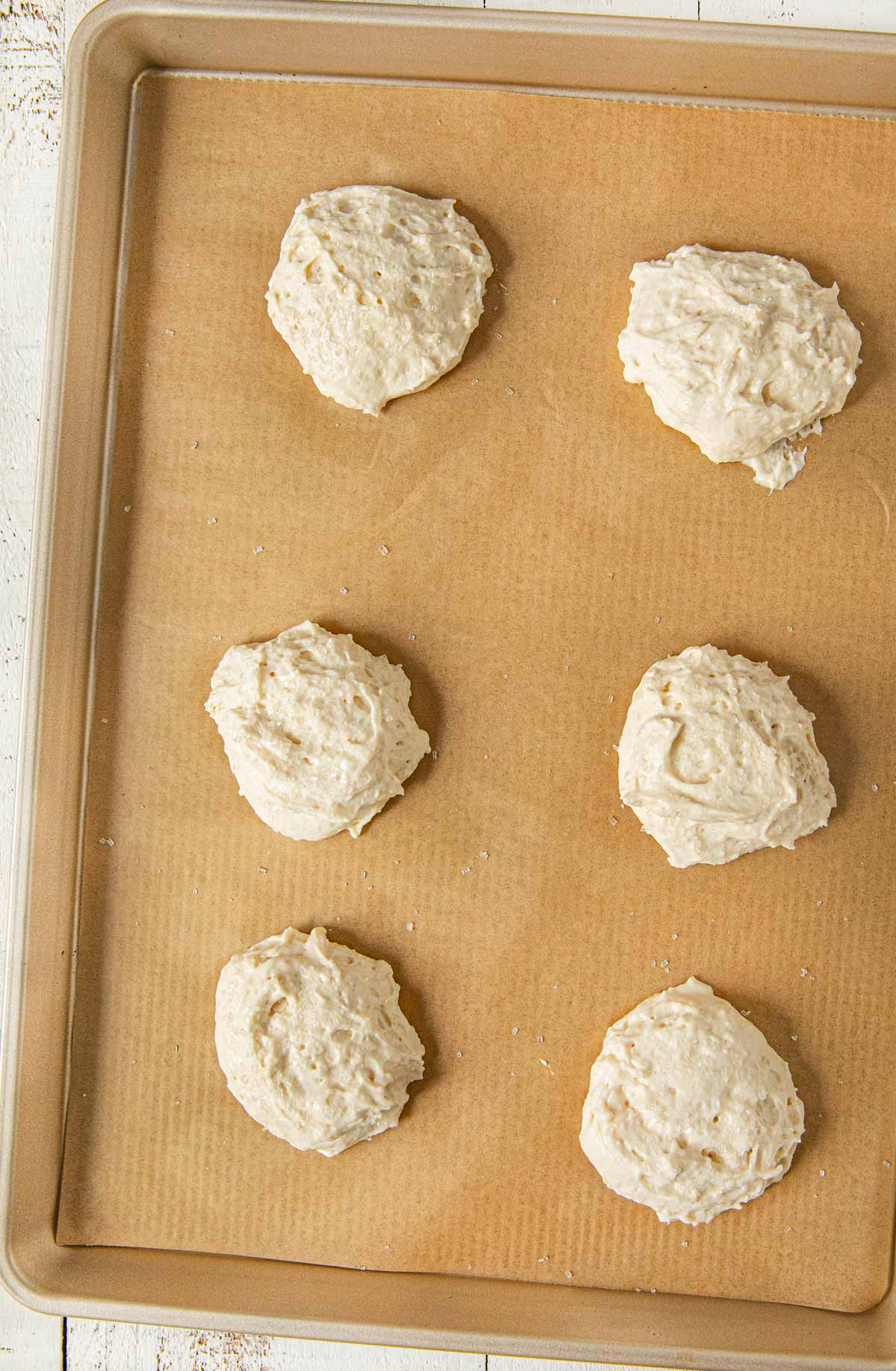 Healthy Strawberry Shortcake on plate shortcakes on baking sheet before baking