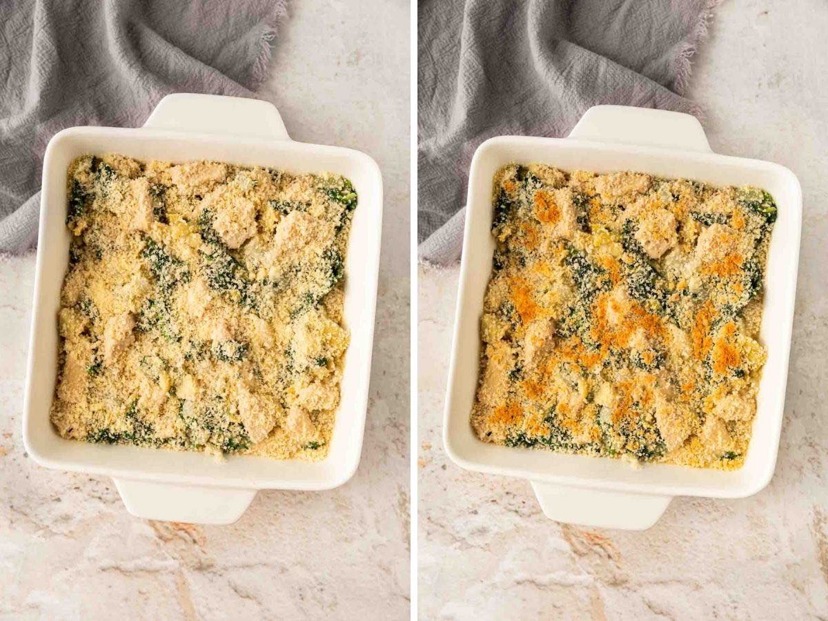 Kale Artichoke Parmesan Chicken Casserole collage