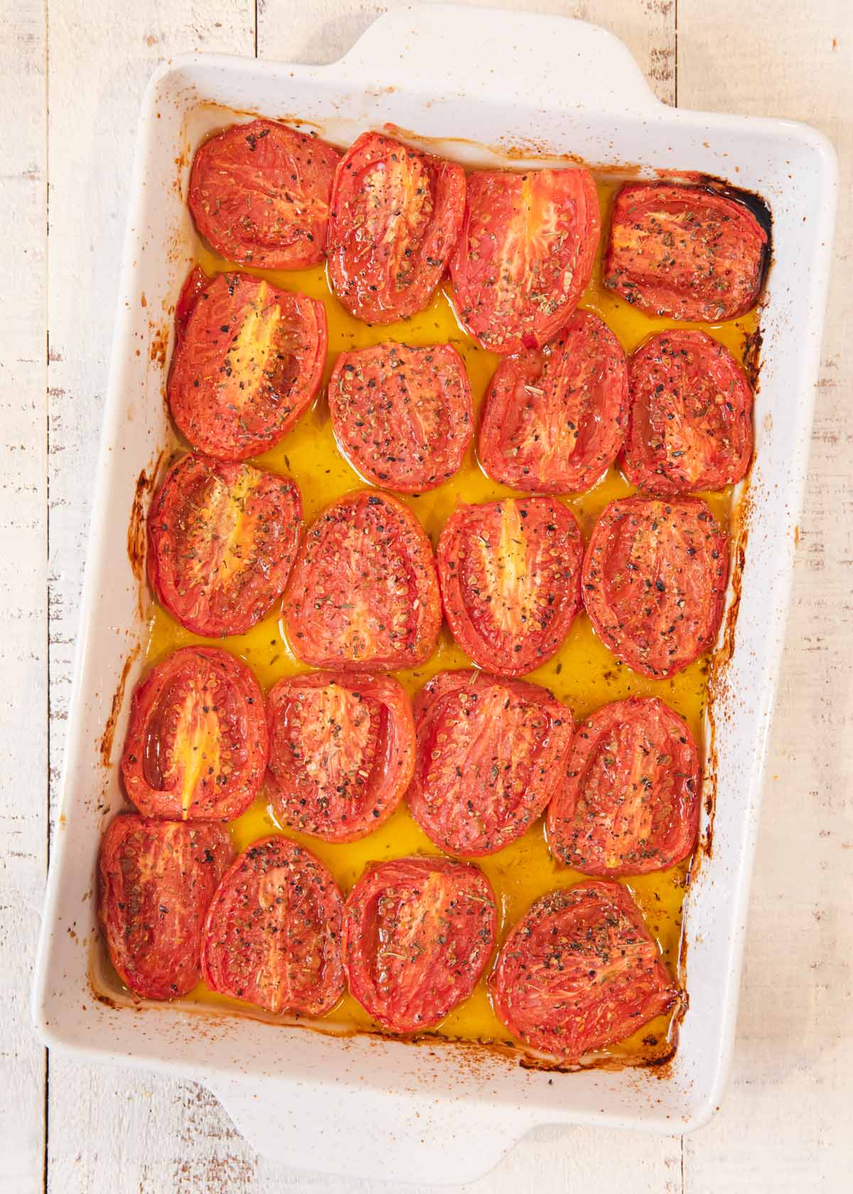 Roasted Tomatoes in baking pan