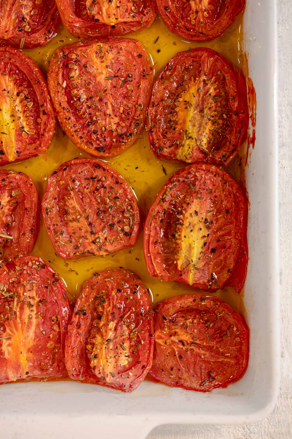 top down Roasted Tomatoes