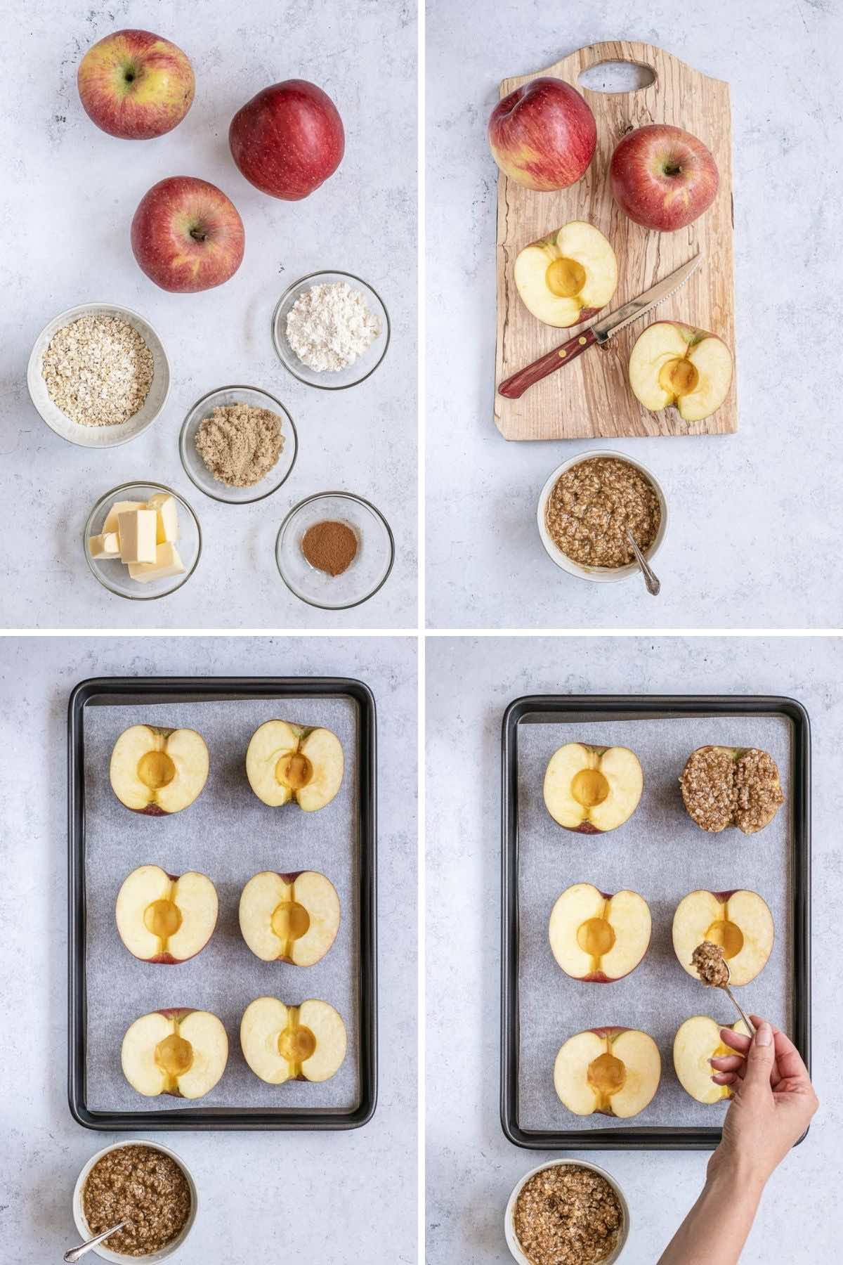 Cinnamon Streusel Baked Apples collage
