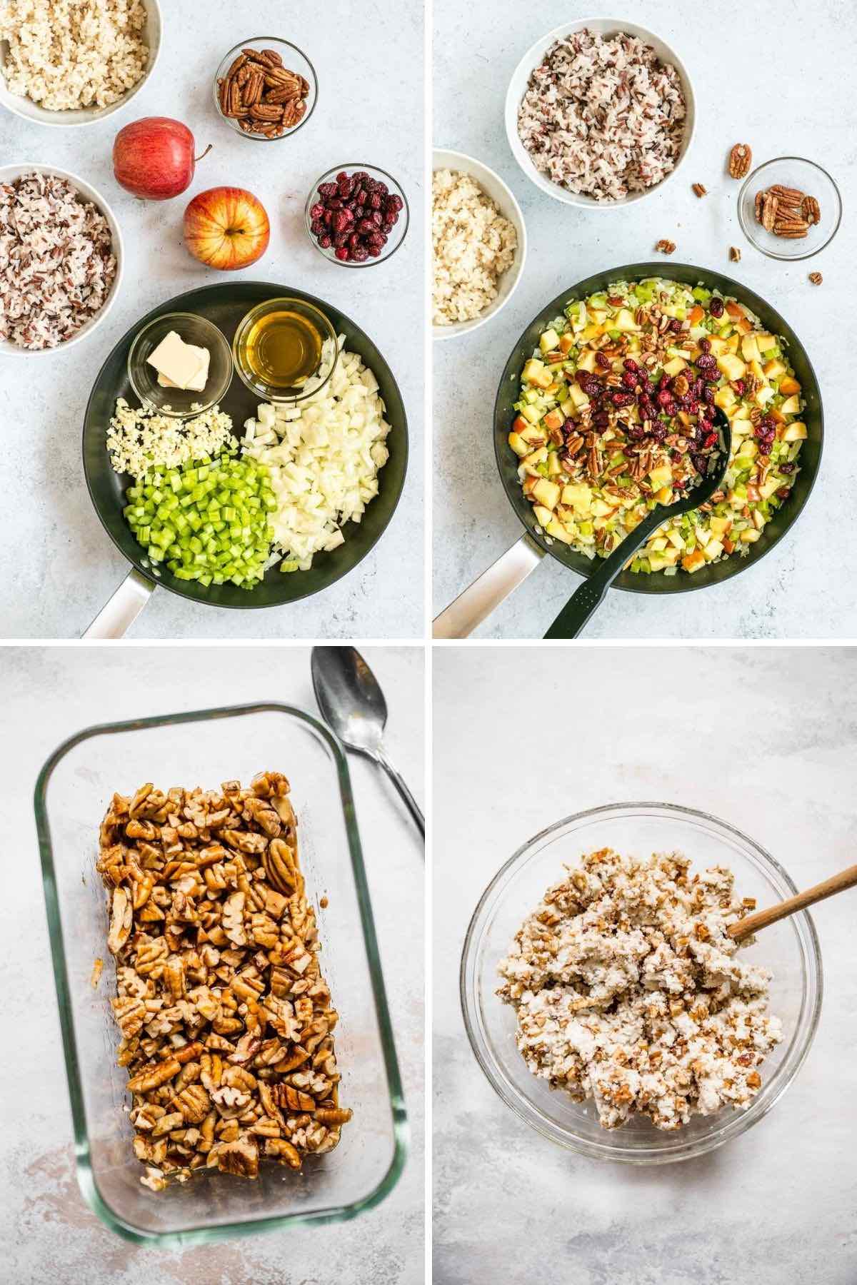 Fruit and Nut Wild Rice Stuffing collage