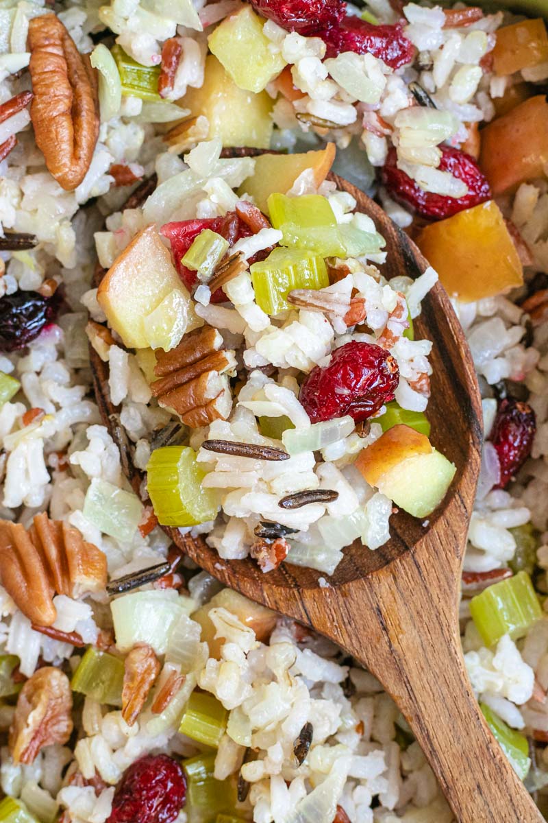 Fruit and Nut Wild Rice Stuffing close up