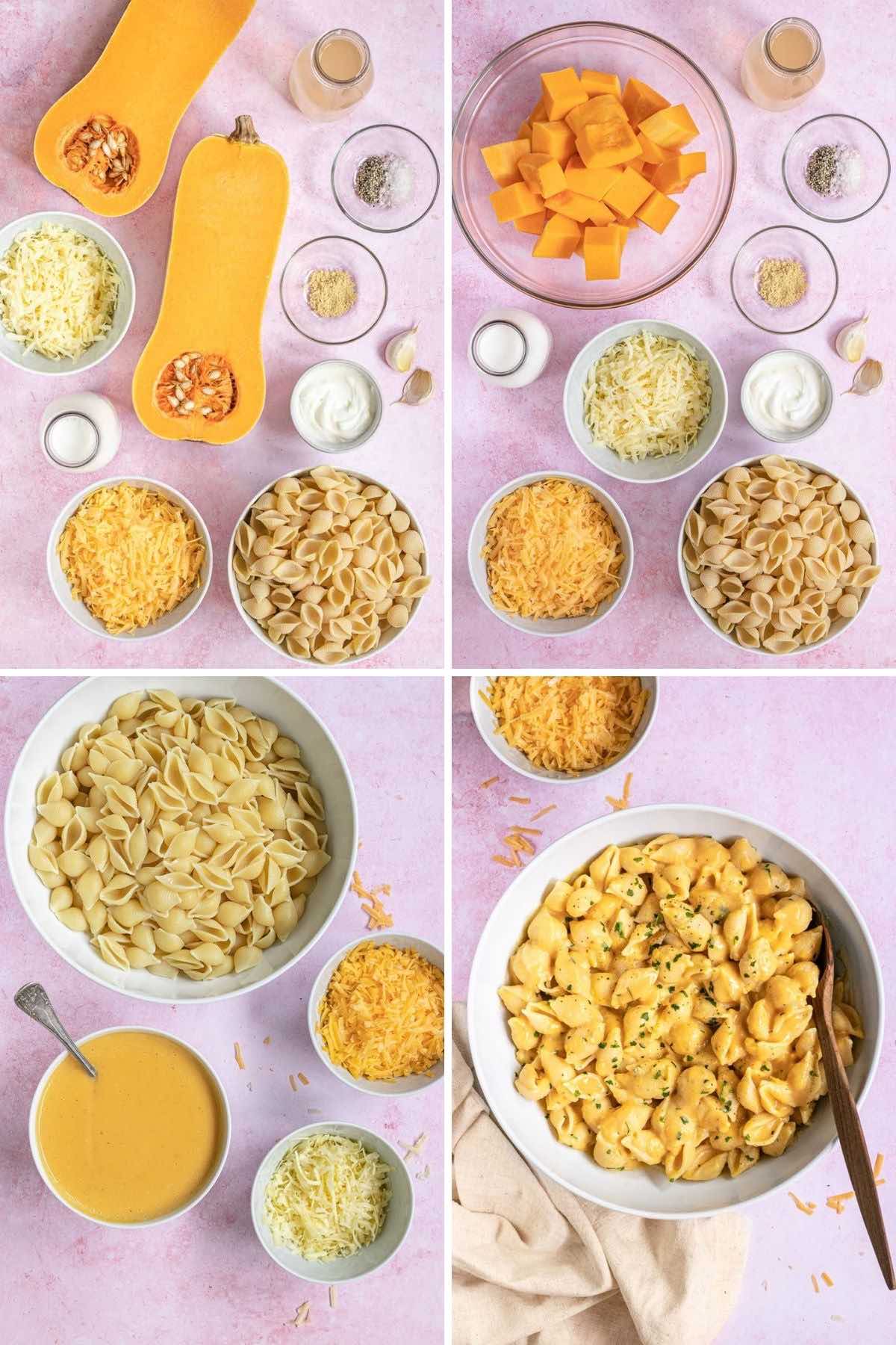 Butternut Squash Macaroni & Cheese collage