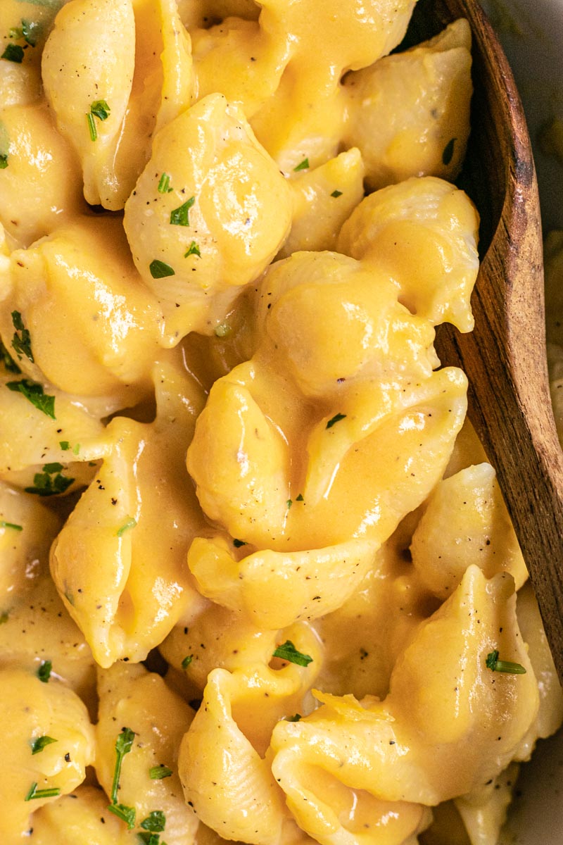 Healthy Butternut Squash Macaroni and Cheese up close