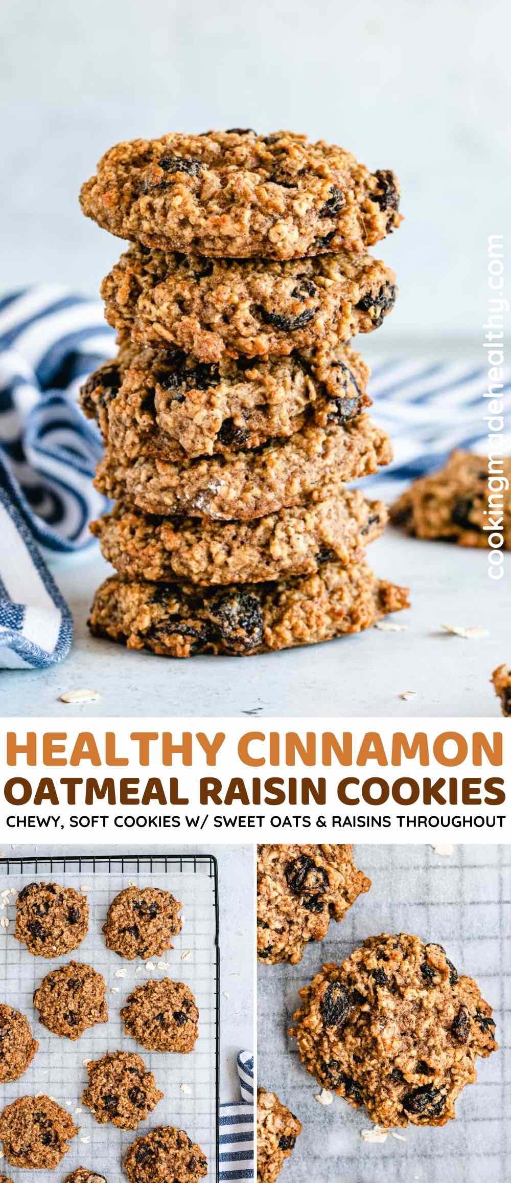 Cinnamon Oatmeal Raisin Cookies collage