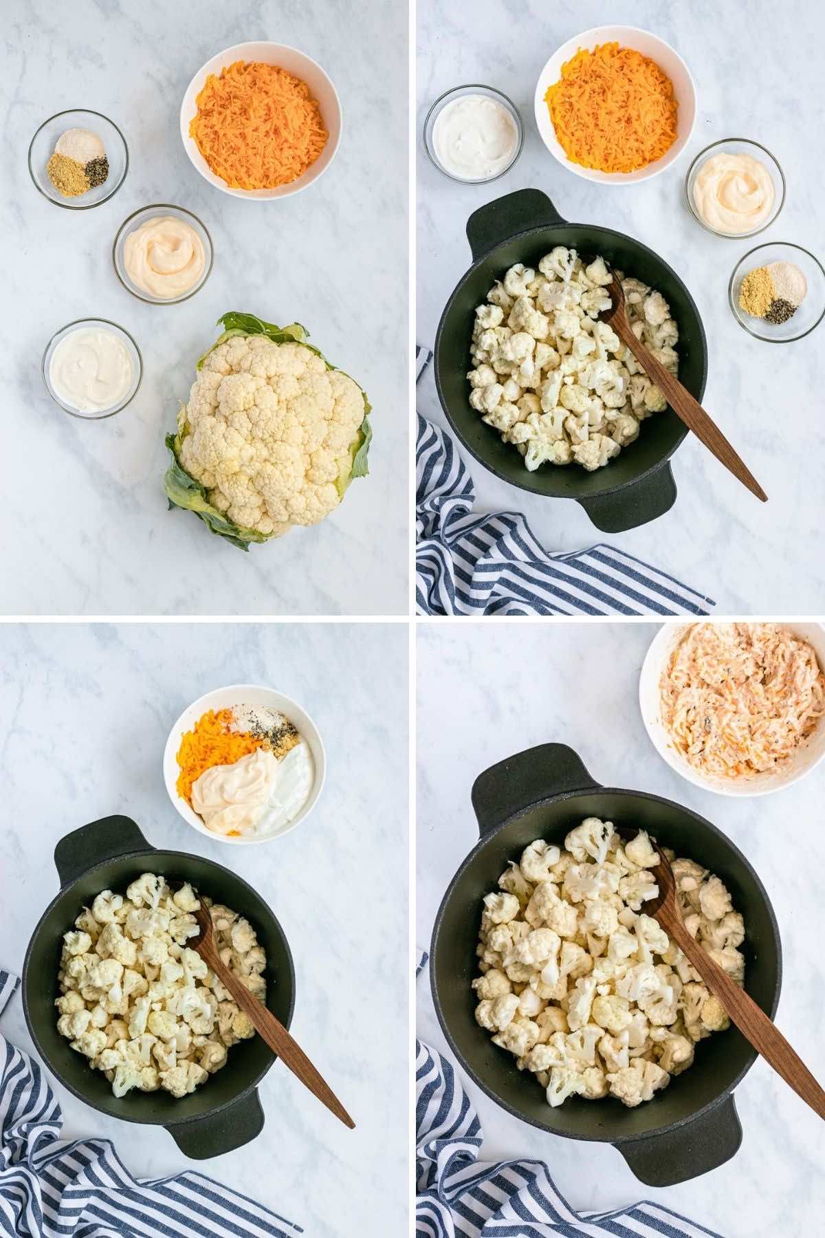 Healthy Cauliflower and Cheese collage