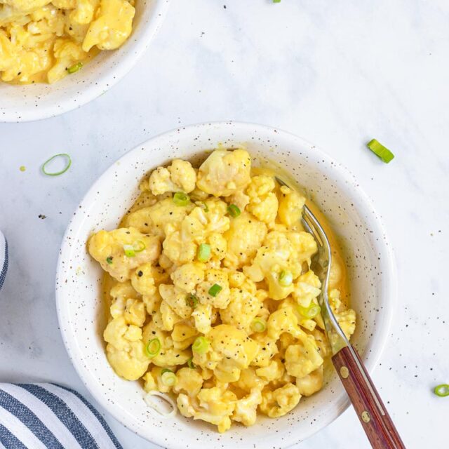 Healthy Cauliflower and Cheese in bowl
