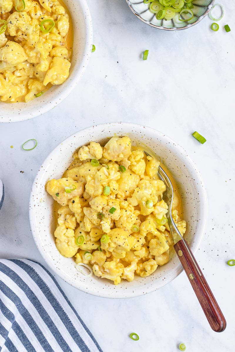 Healthy Cauliflower and Cheese in bowl