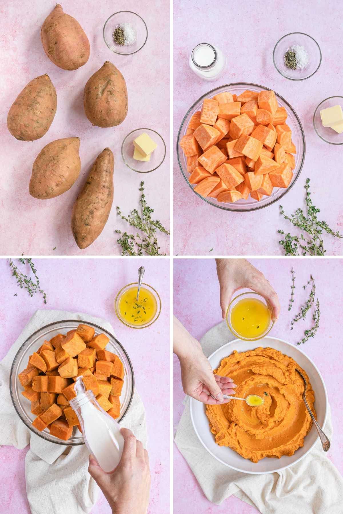 Healthy Mashed Sweet Potatoes collage