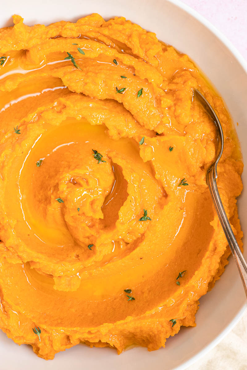 Healthy Mashed Sweet Potatoes up close