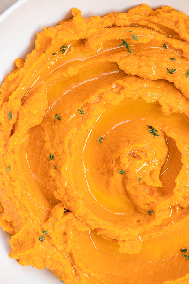 Healthy Mashed Sweet Potatoes up close