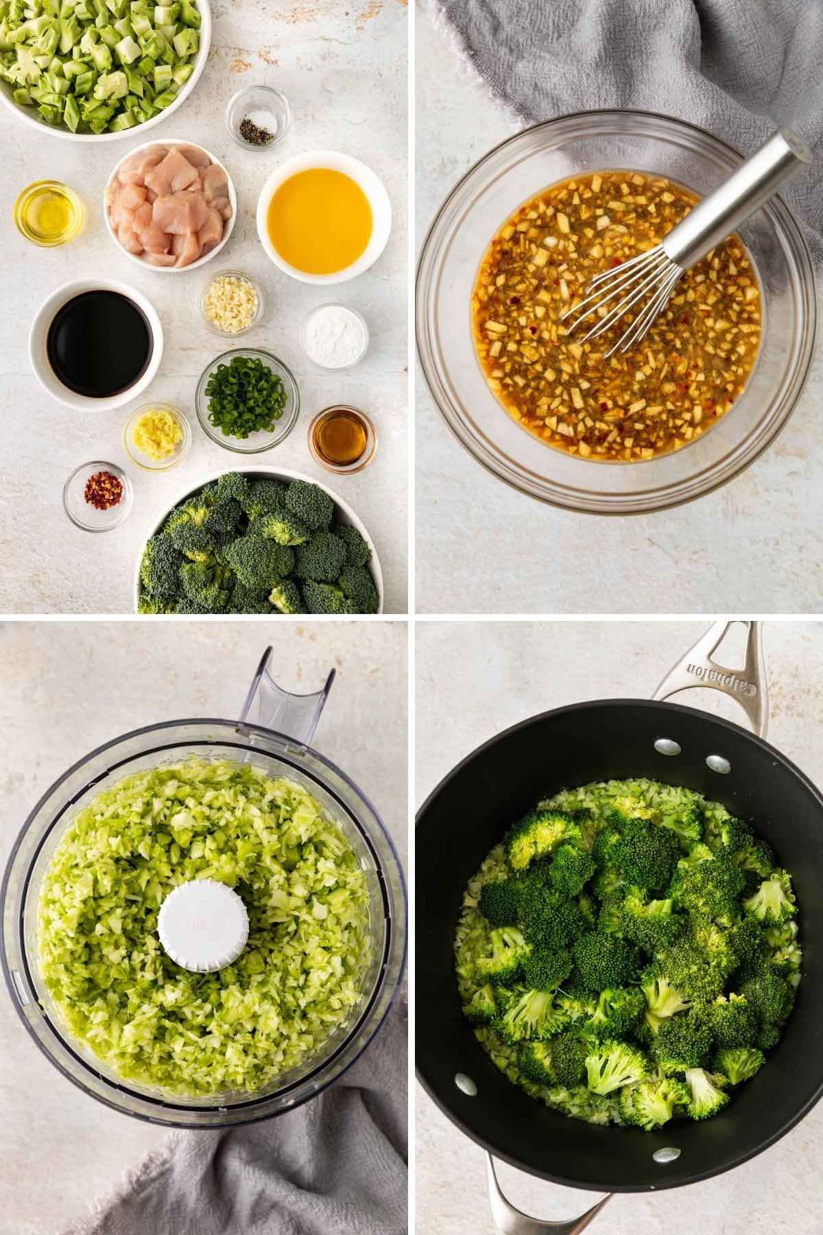 Sesame Chicken and Broccoli Rice Collage