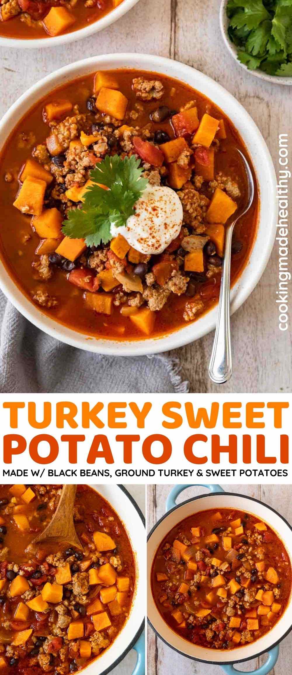 Turkey Sweet Potato Chili collage