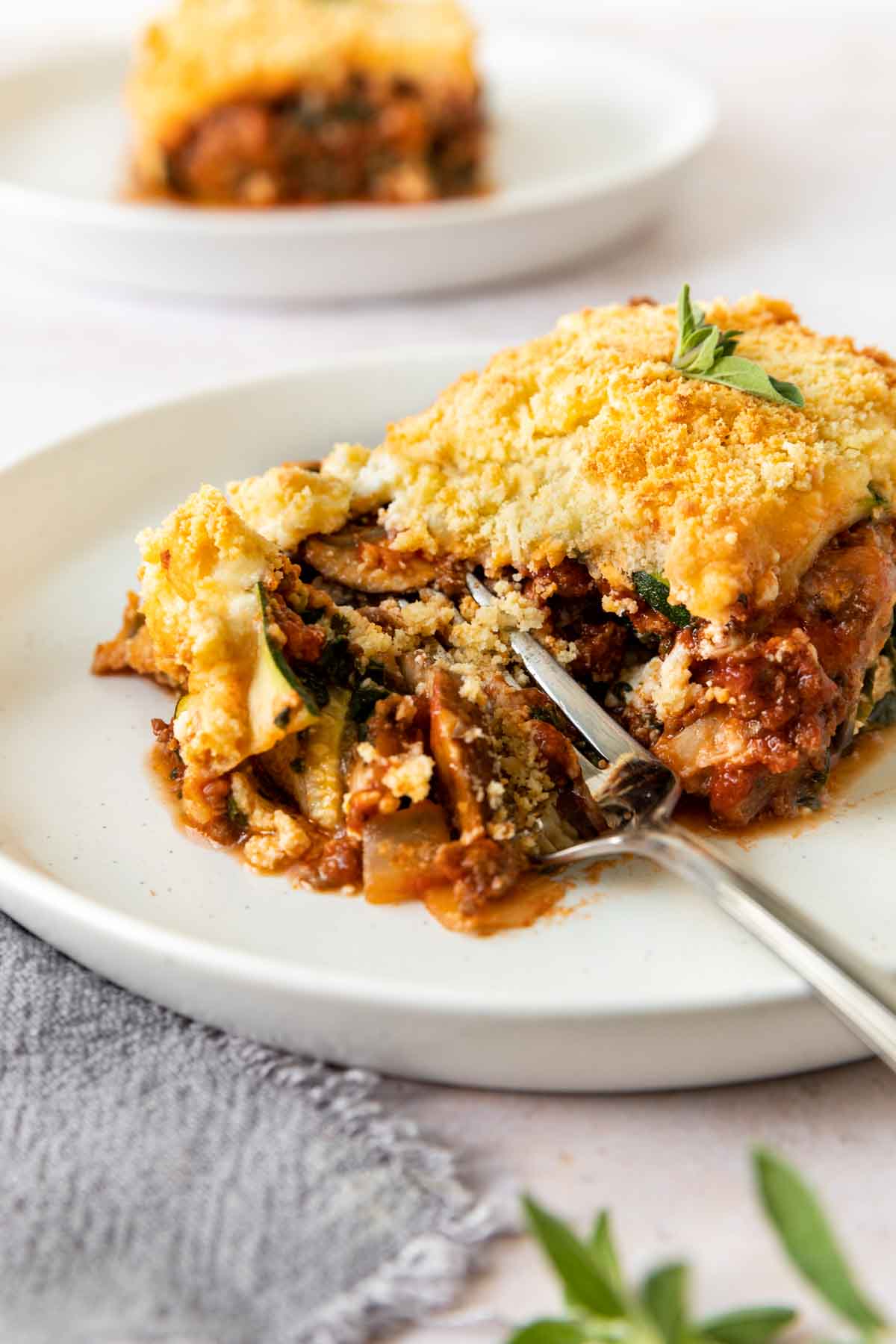 Zucchini Lasagna serving on plate