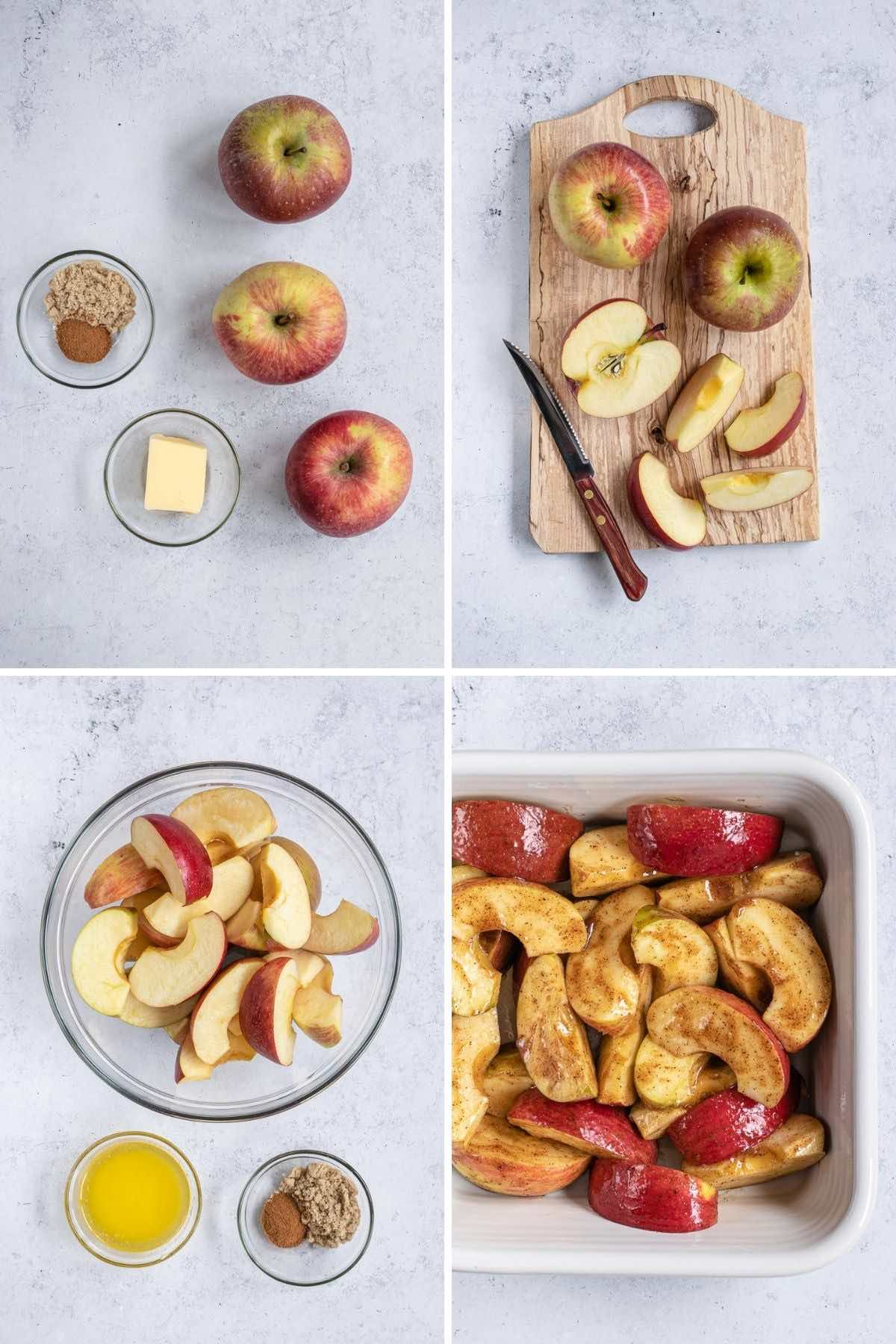 Healthy Baked Sliced Apples Collage