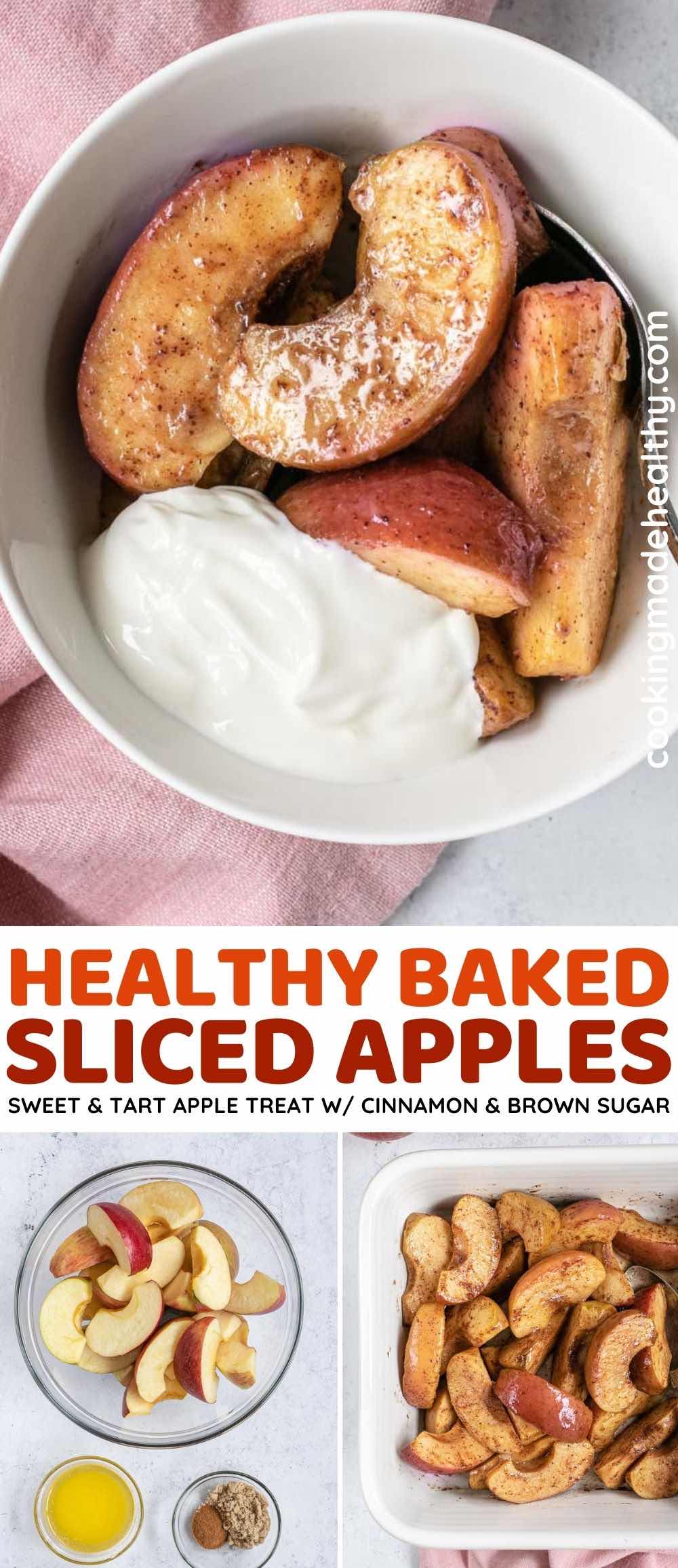 Healthy Baked Sliced Apples Collage