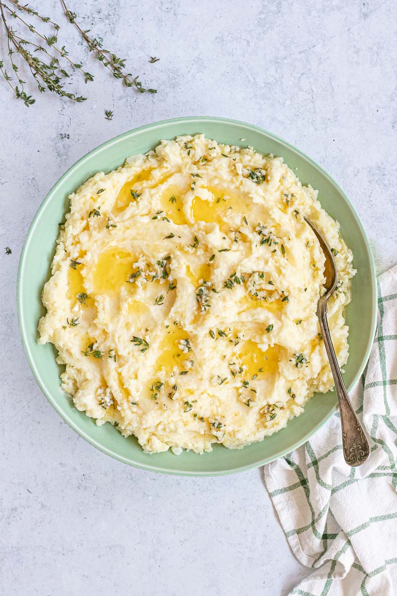 Healthy Mashed Potatoes in bowl