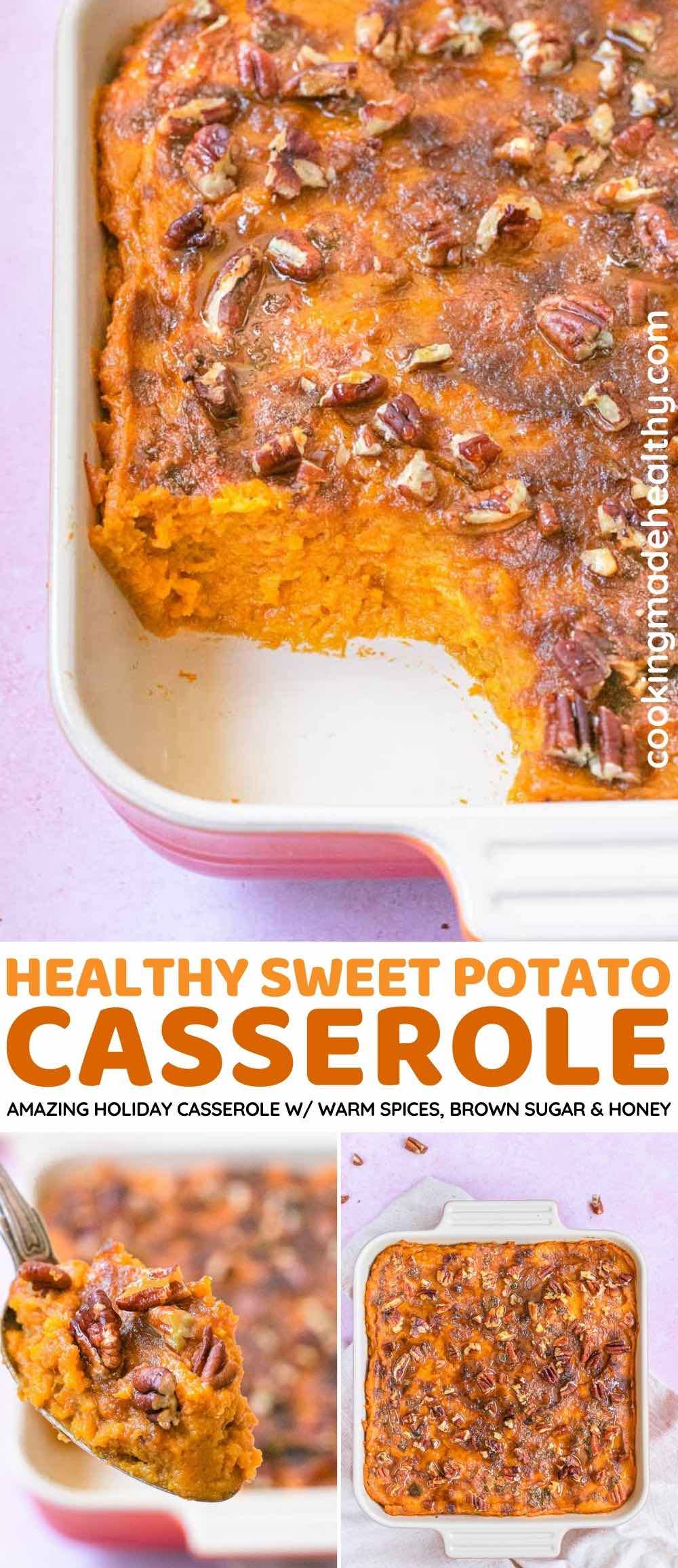 Healthy Sweet Potato Casserole collage