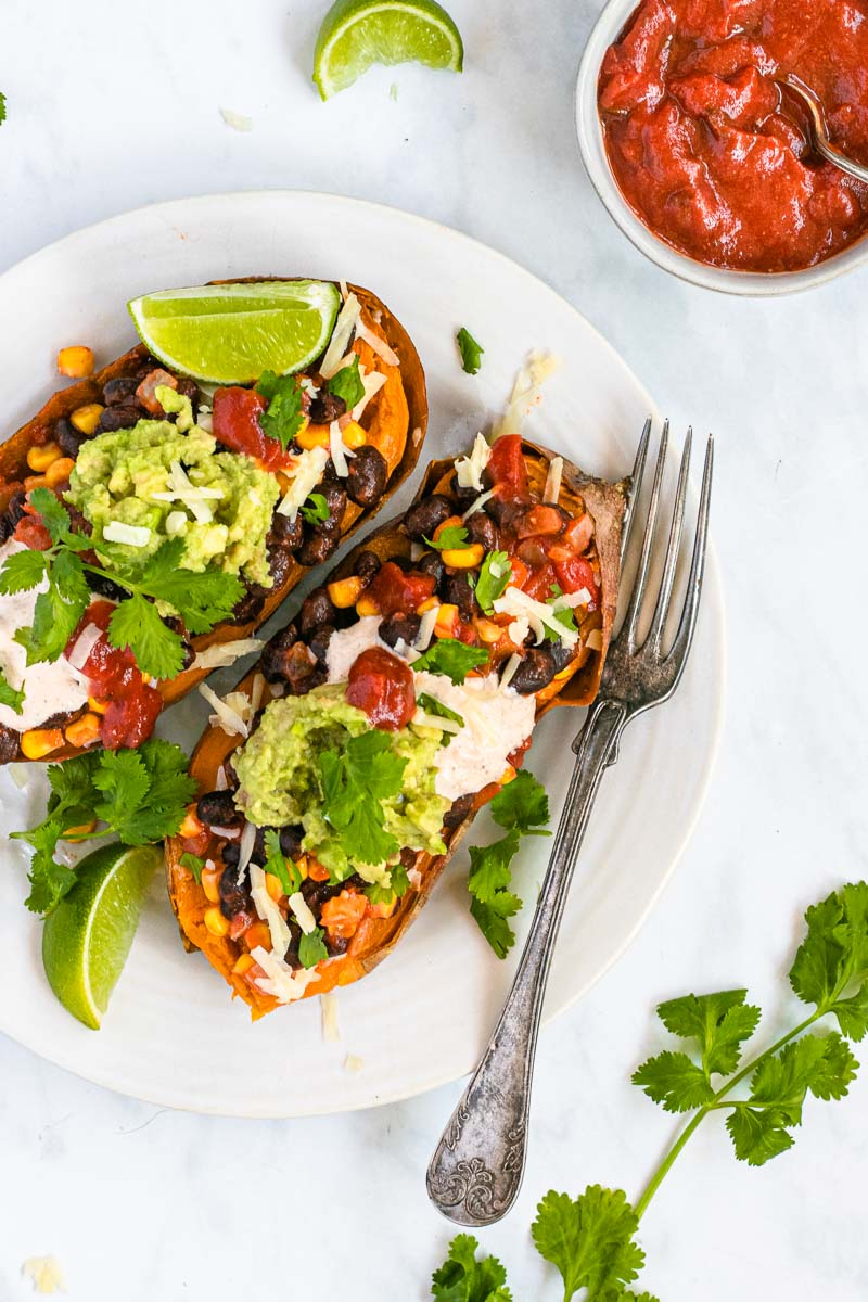 Tex Mex Sweet Potatoes on a plate