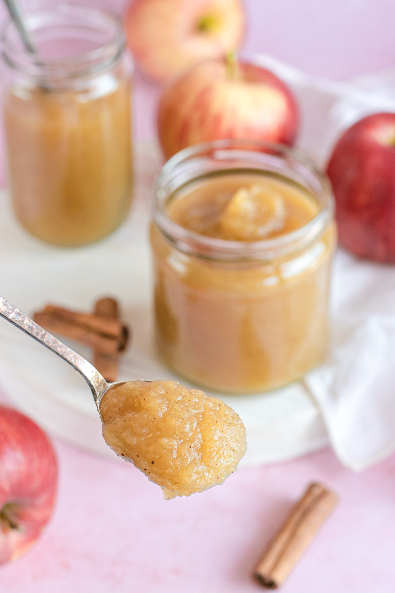 Applesauce on spoon