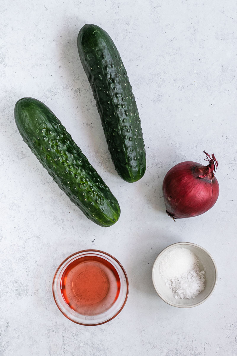 Cucumber Salad ingredients