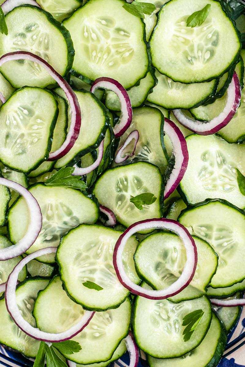 close-up of Cucumber Salad