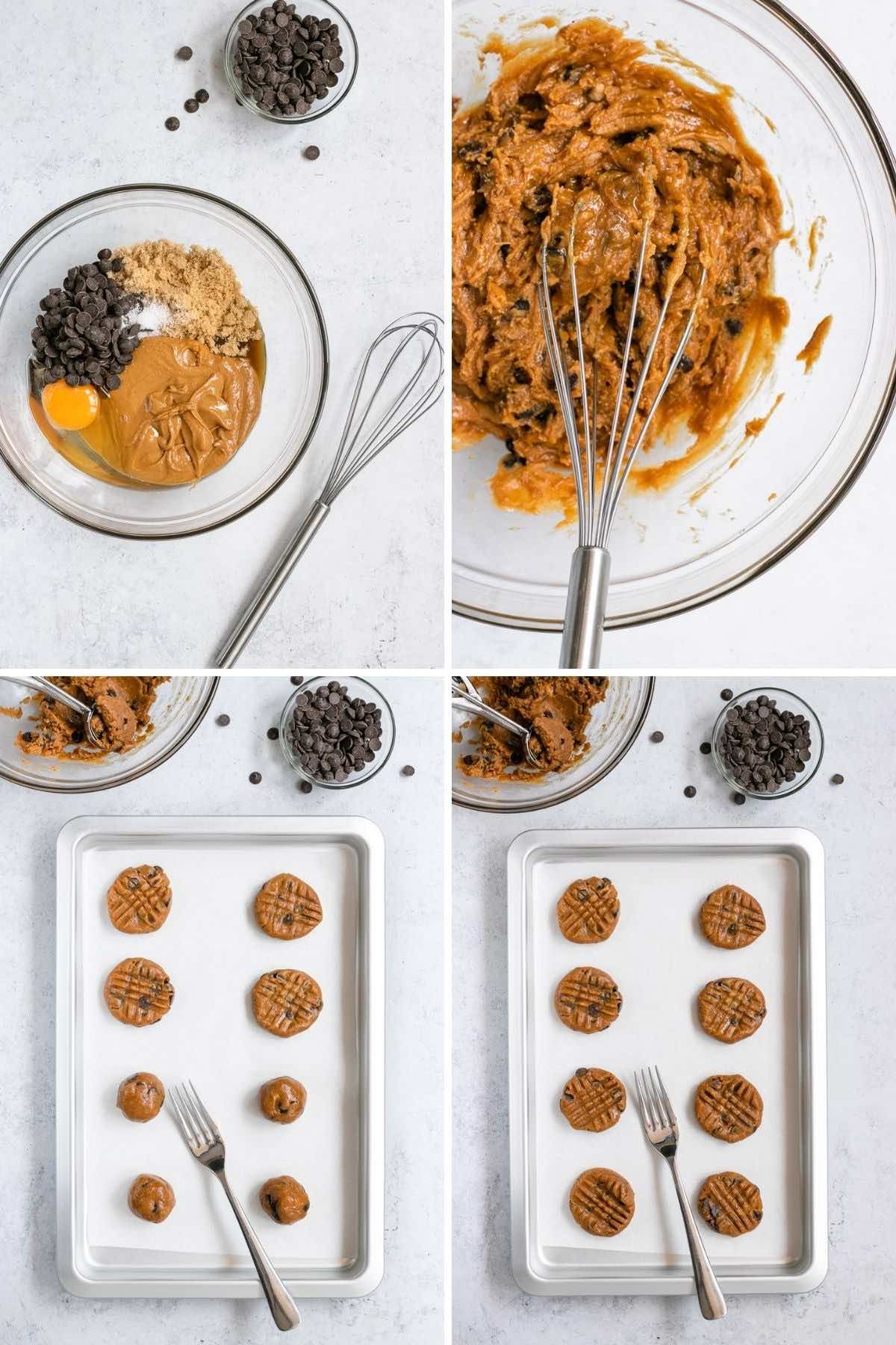 Flourless Peanut Butter Chocolate Chip Cookies collage