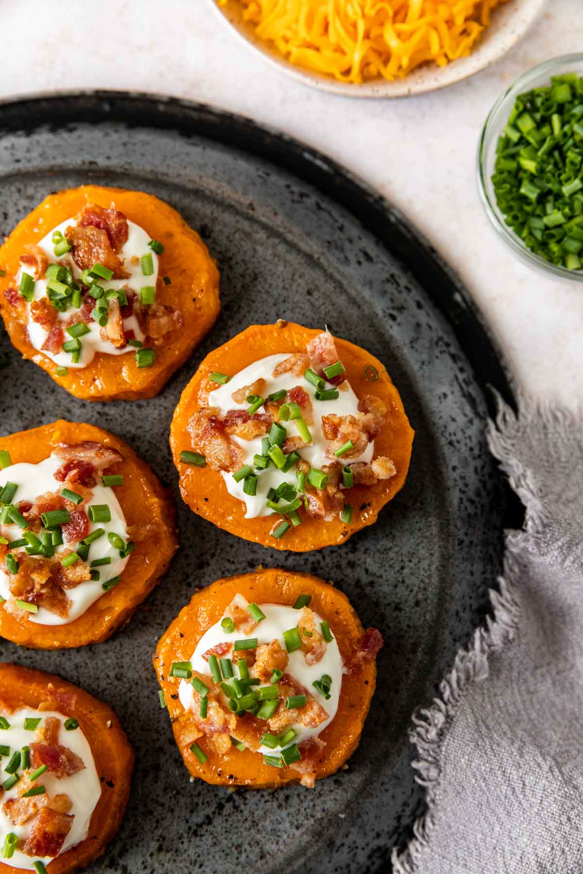 Roasted Sweet Potato Rounds on plate