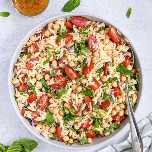 Orzo Salad in bowl