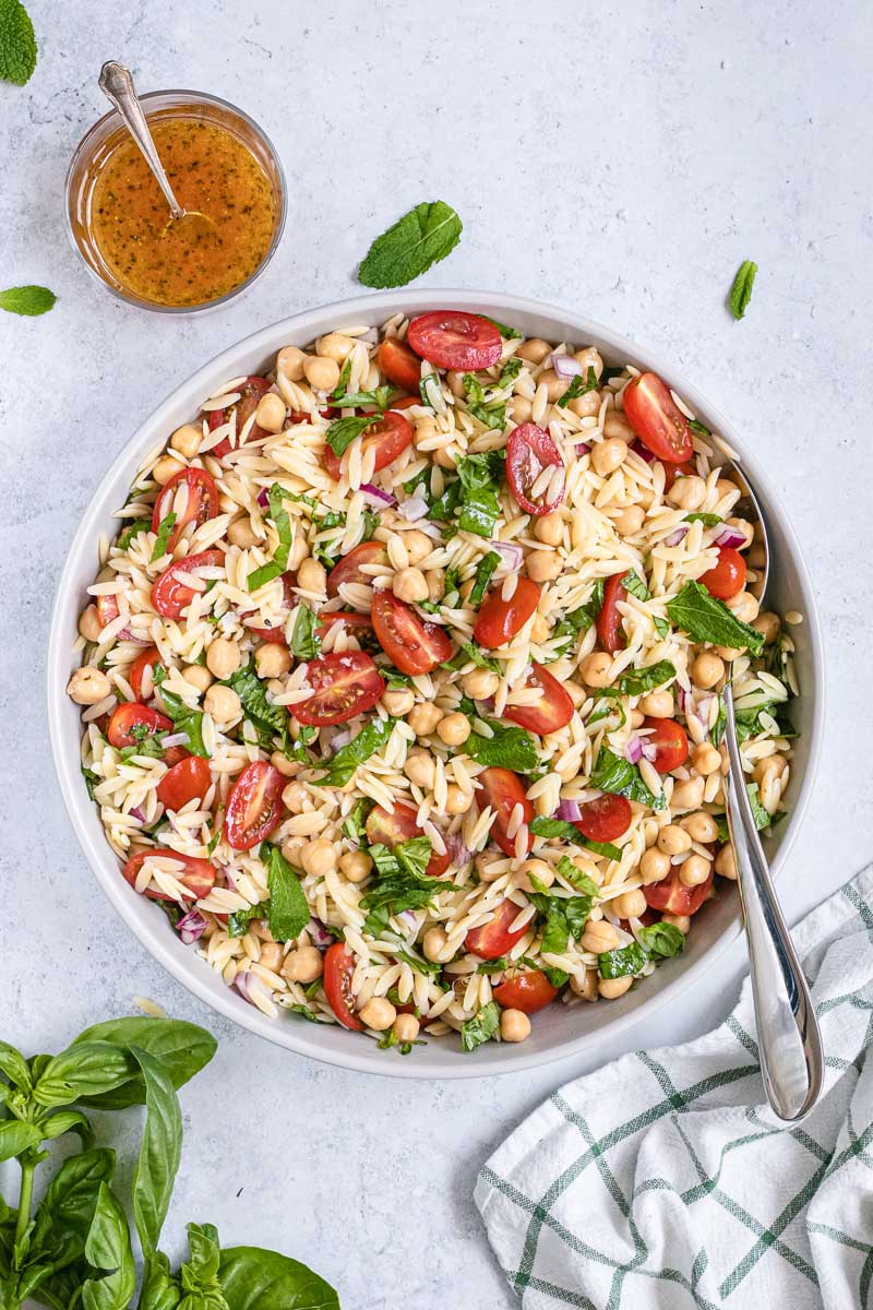 Orzo Salad in bowl