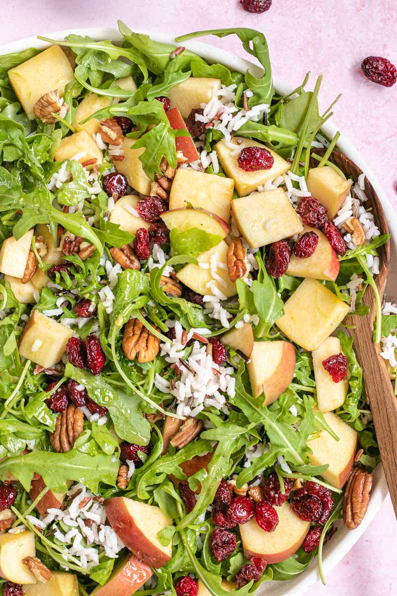 Wild Rice Salad in mixing bowl