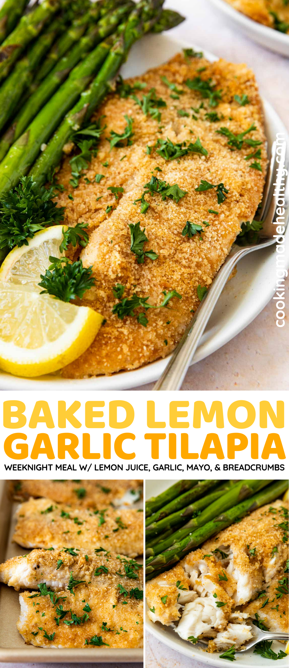 Baked Lemon Garlic Tilapia collage