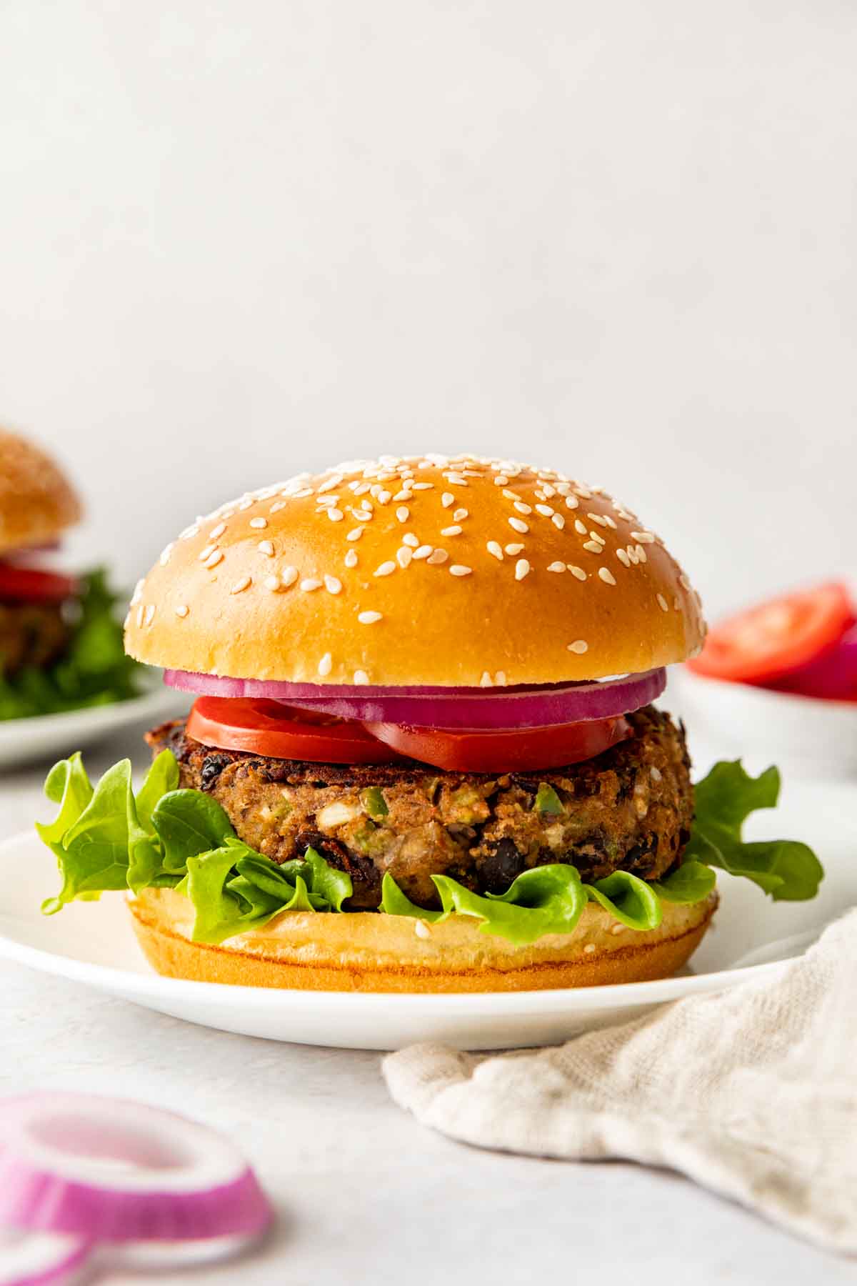 Black Bean Burger on plate