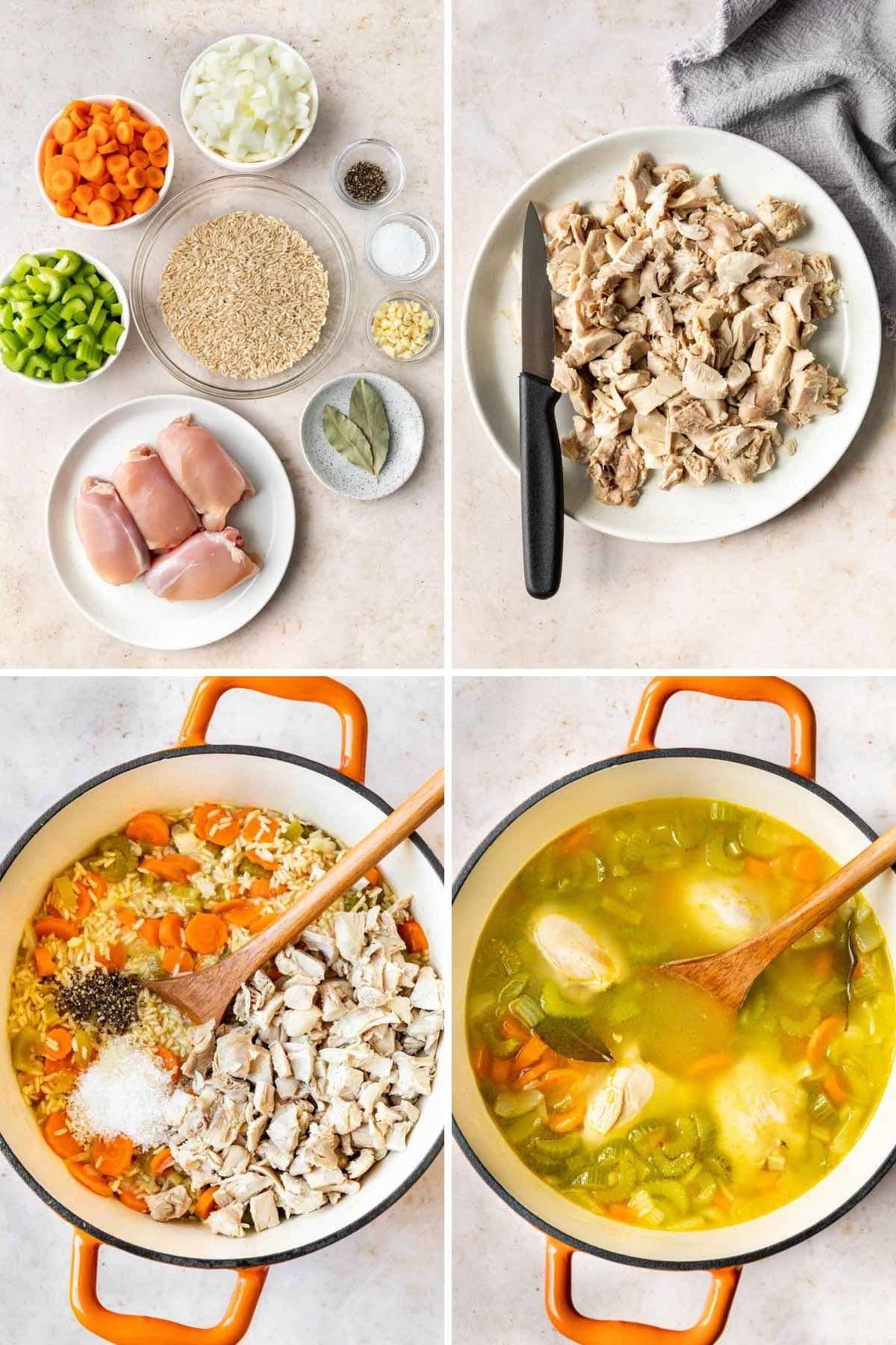 Chicken Rice Soup collage