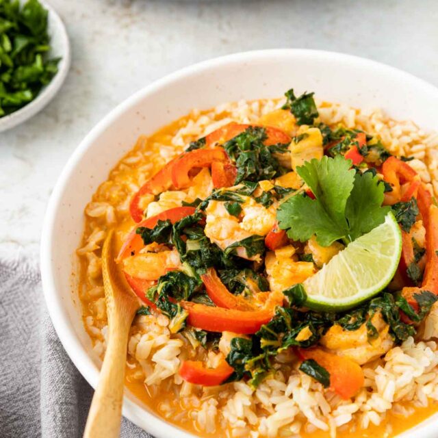 Coconut Shrimp Curry in bowl