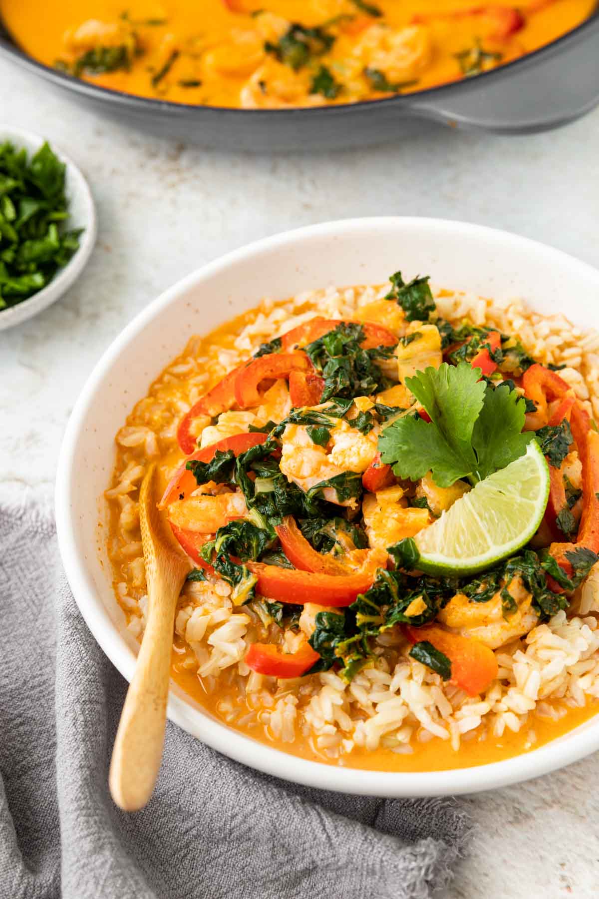 Coconut Shrimp Curry in bowl