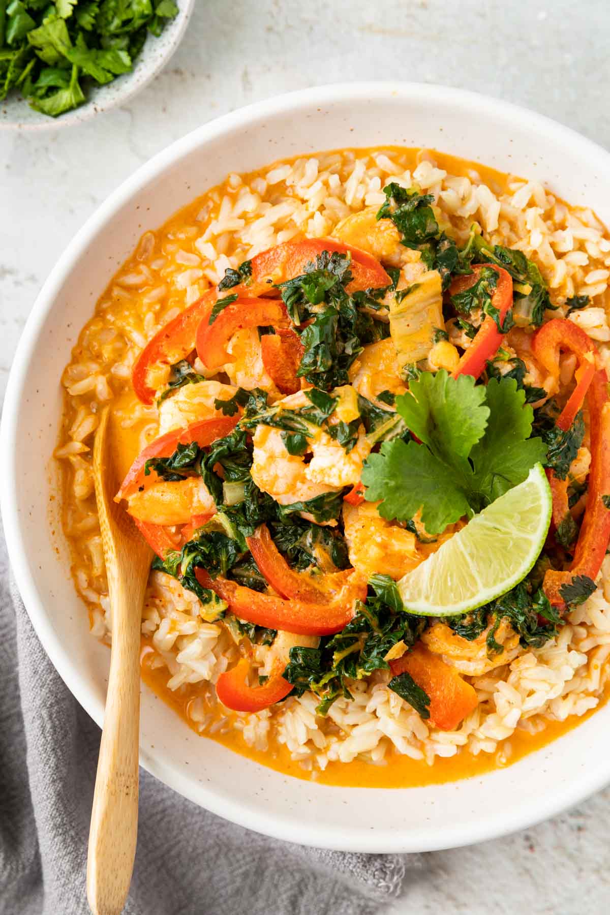 Coconut Shrimp Curry in bowl