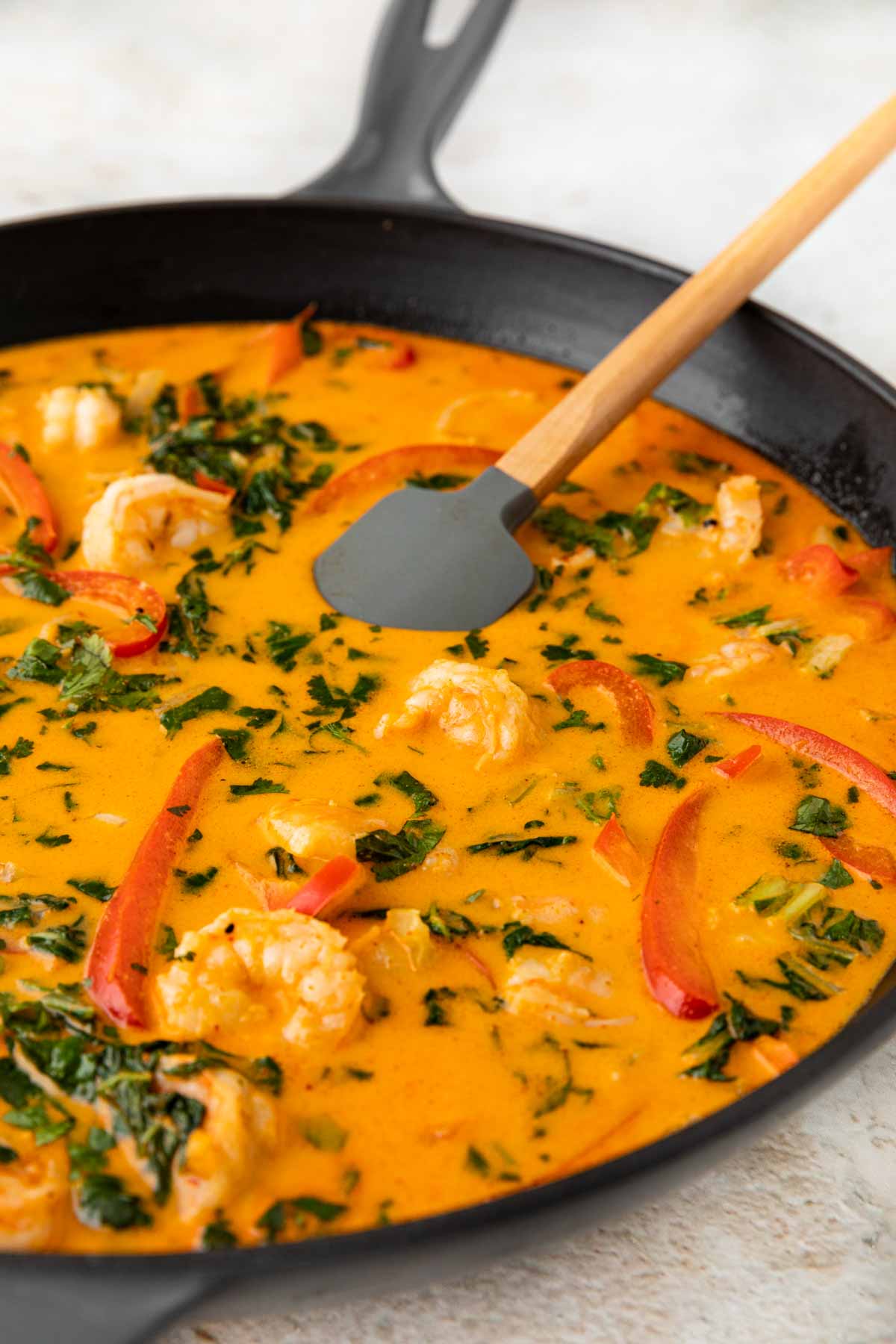 Coconut Shrimp Curry in skillet