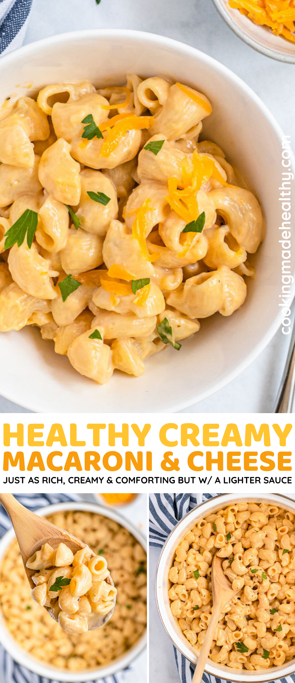 Healthy Creamy Macaroni and Cheese Collage