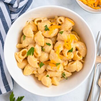 Healthy Macaroni and Cheese in a bowl