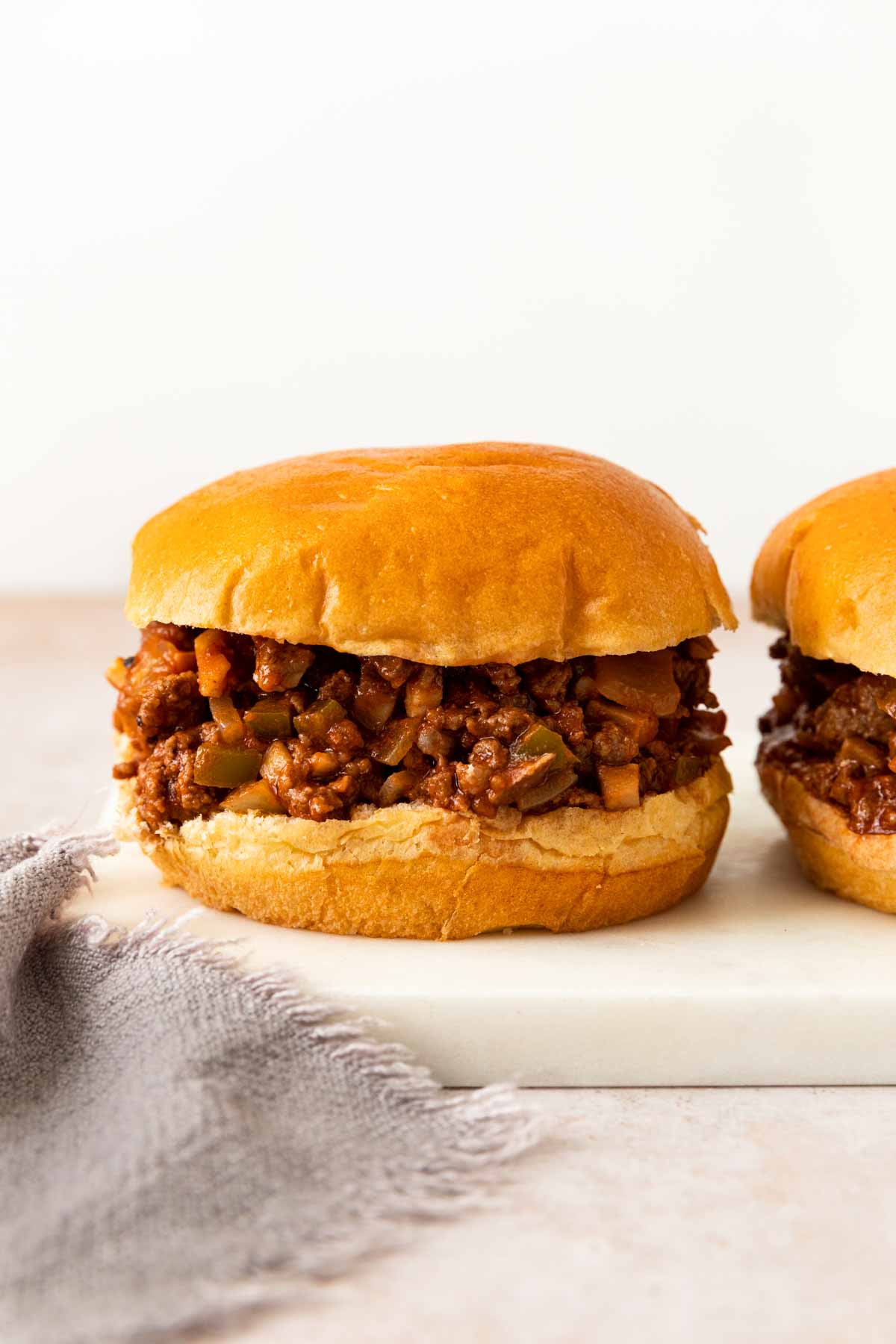 Healthy Sloppy Joes on a plate side by side