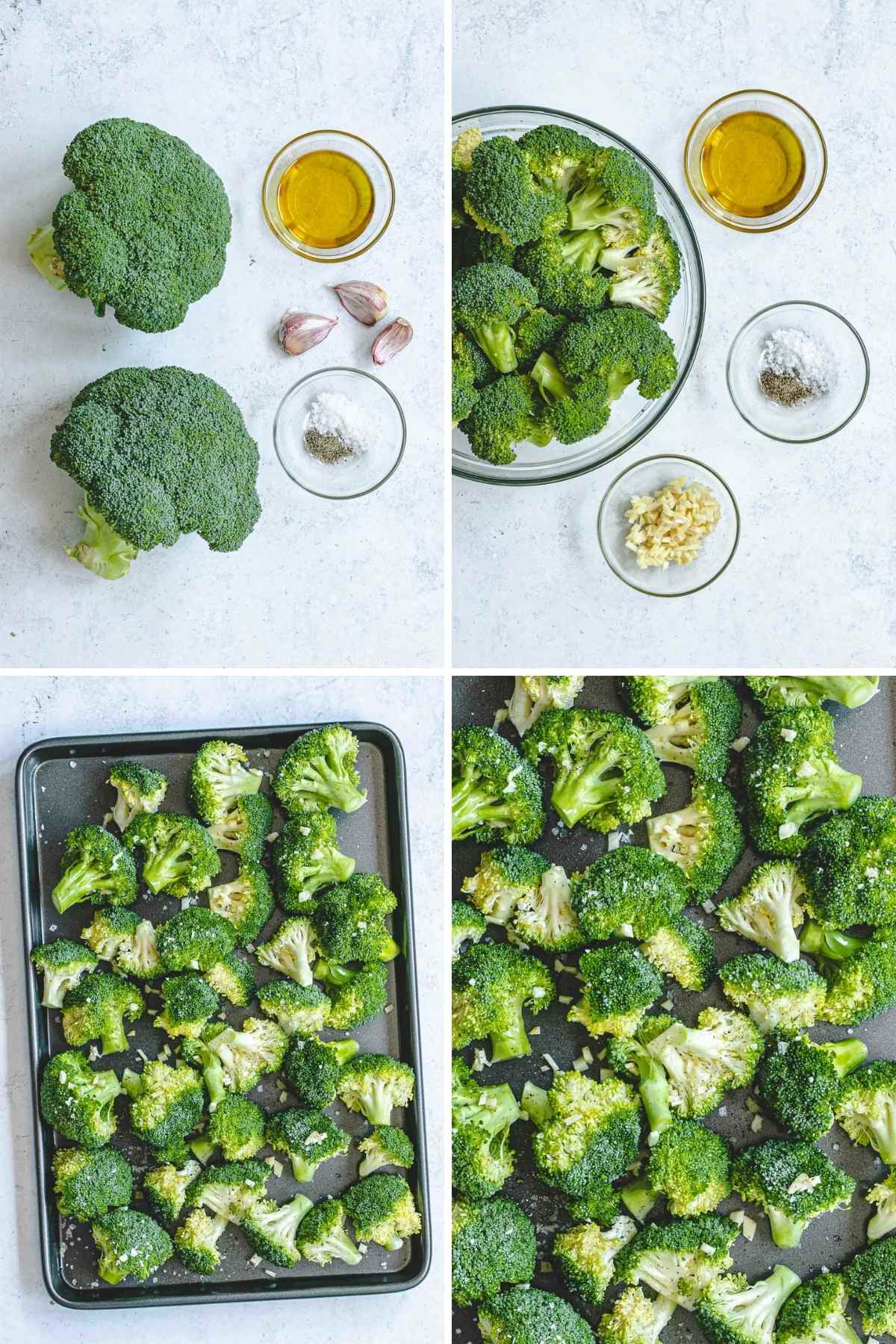 Roasted Broccoli with Garlic Collage