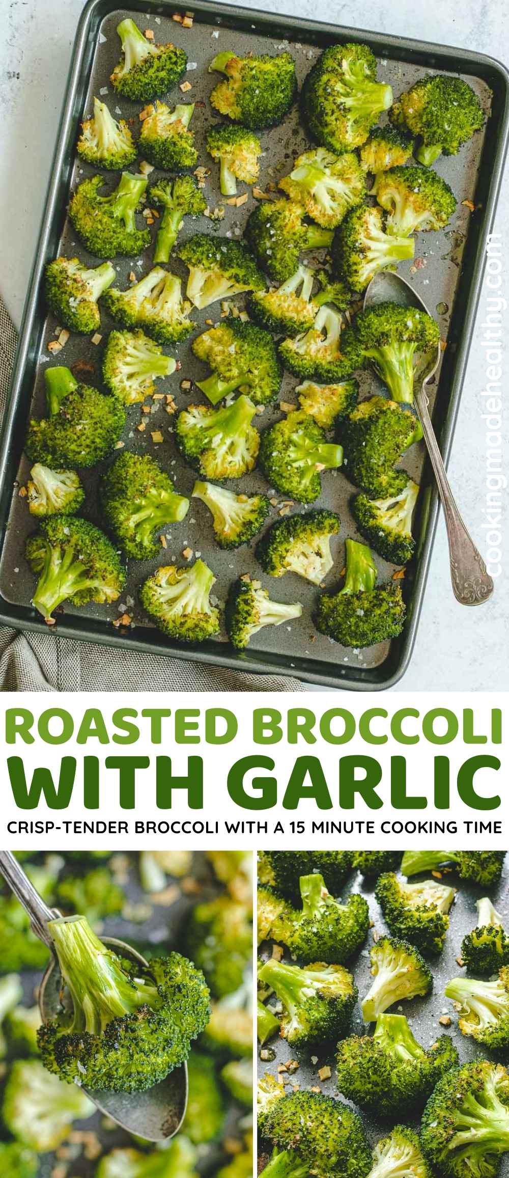 Roasted Broccoli with Garlic Pinterest image