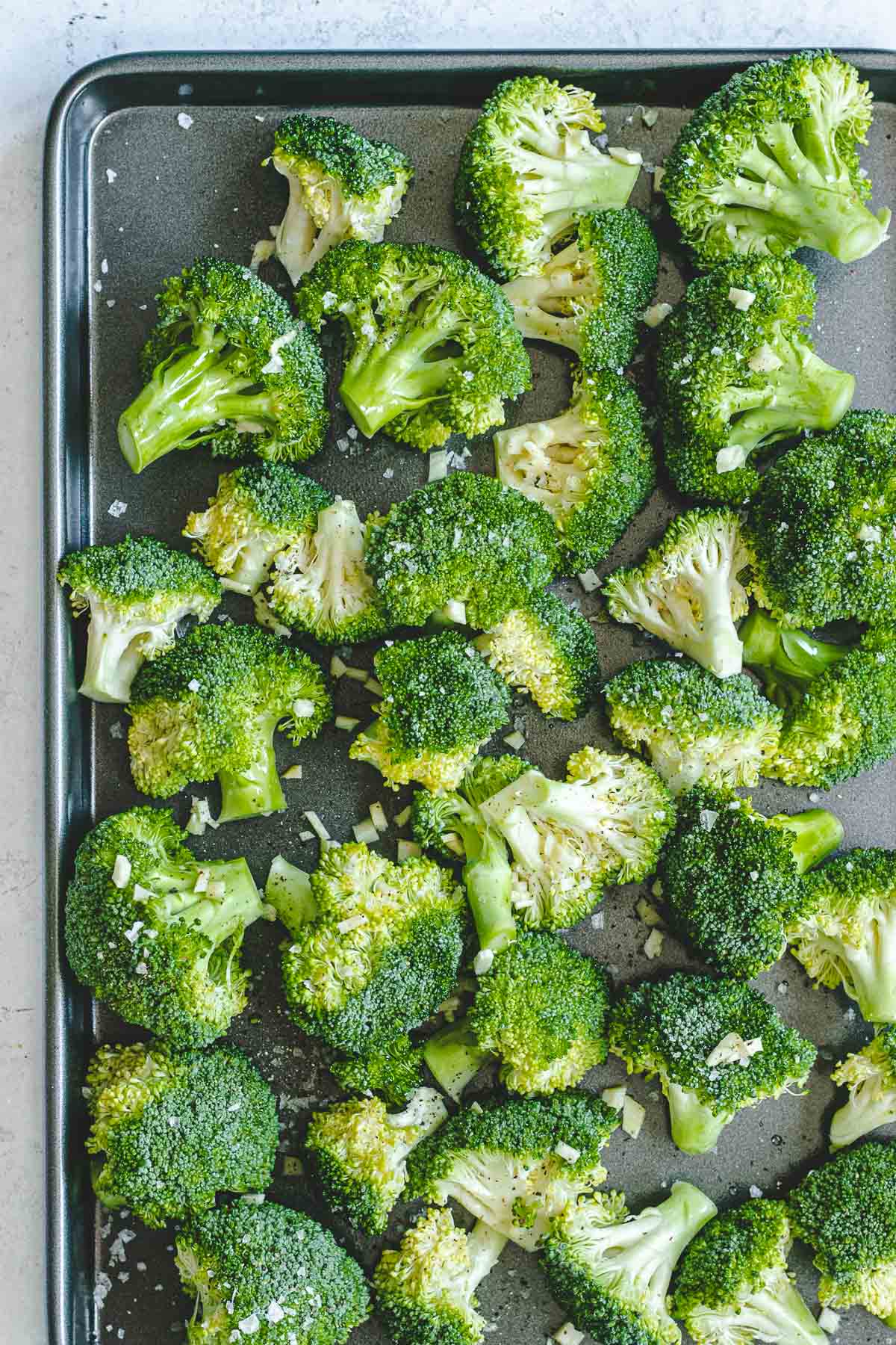 Roasted Broccoli with Garlic before roasting