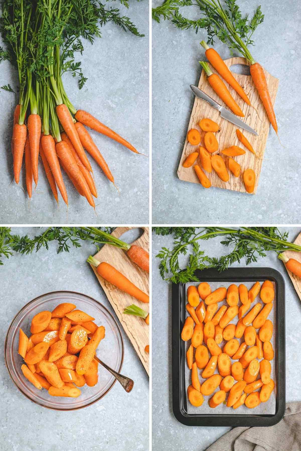 roasted carrots collage